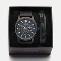 Regal herrset klocka & armband - svart