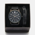 Regal herrset klocka & armband - svart