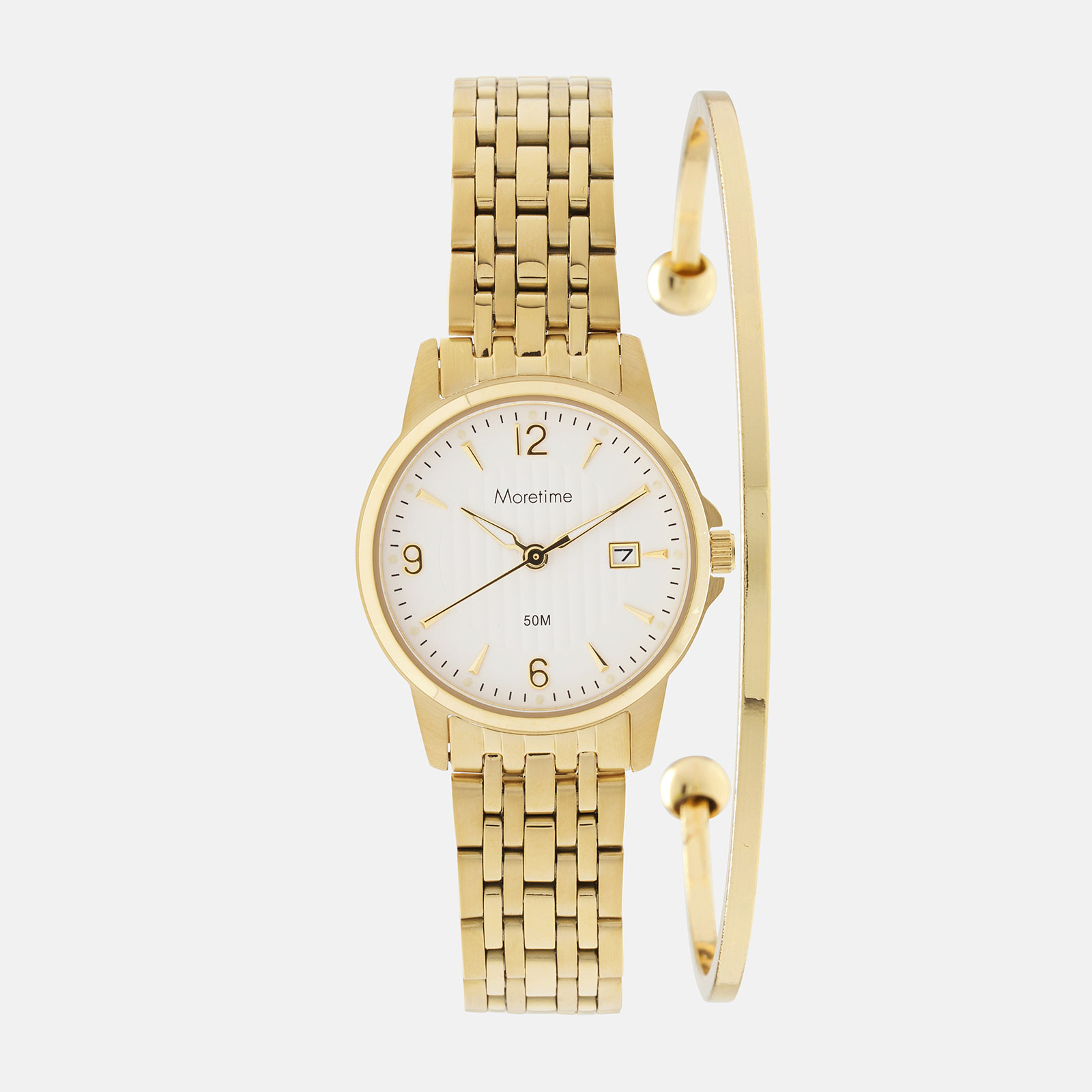 Moretime damklocka - set med armband, guld, 28 mm