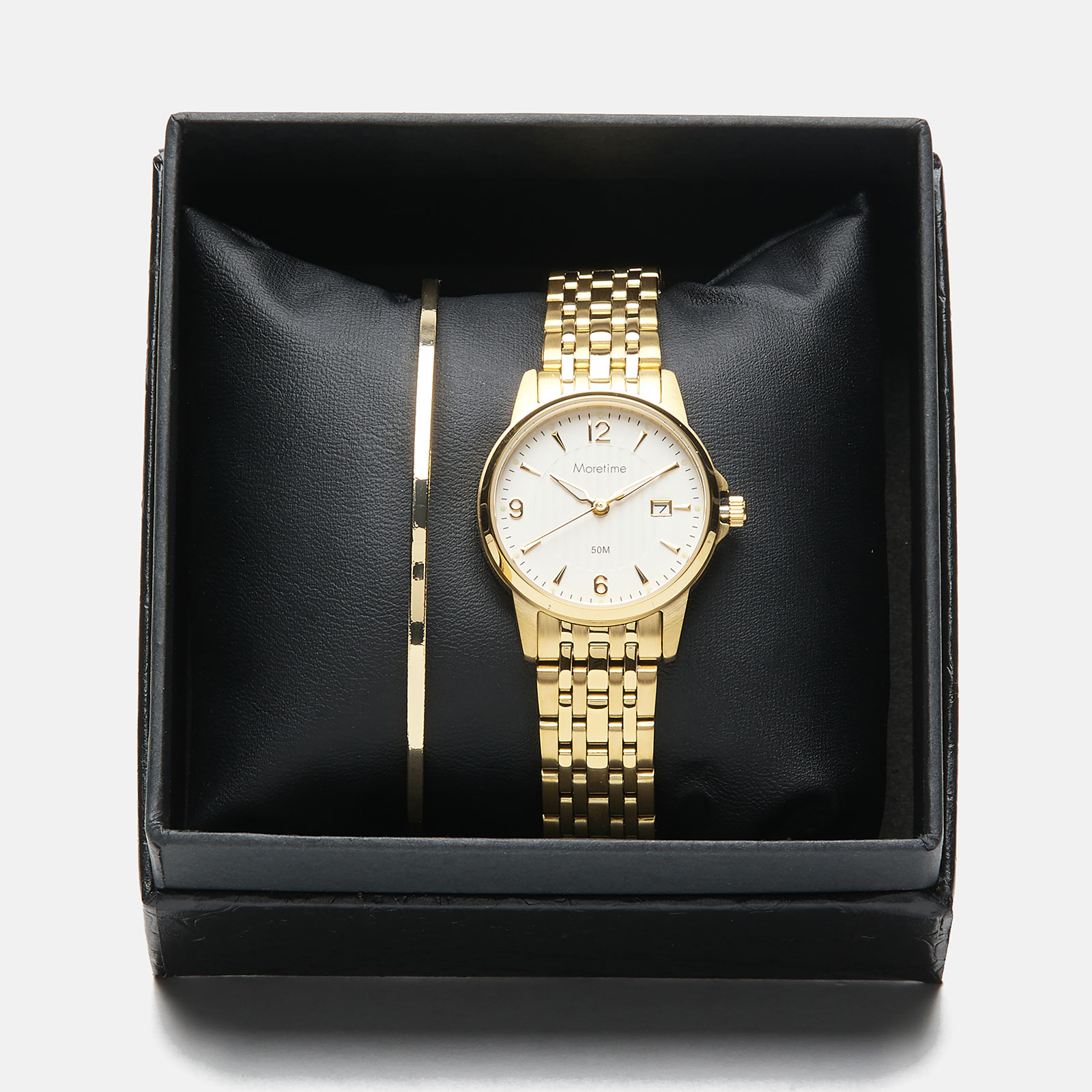 Moretime damklocka - set med armband, guld, 28 mm