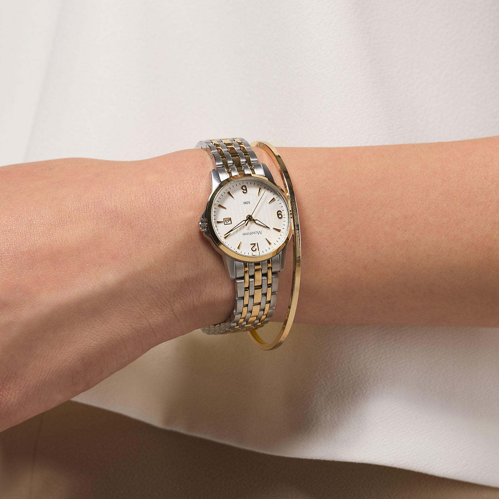 Moretime damklocka - set med armband, bicolor, 28 mm