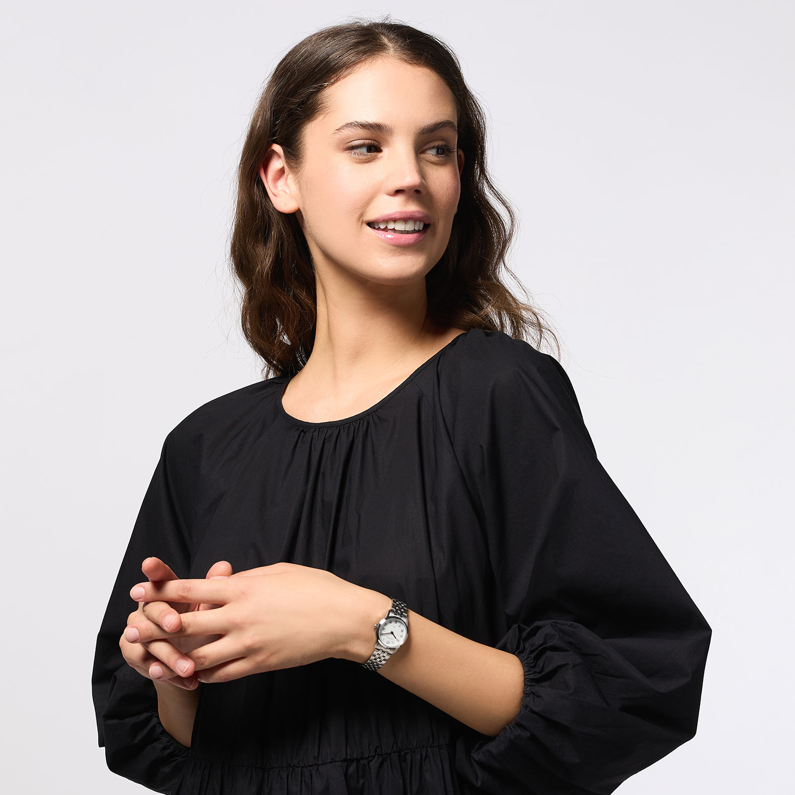 Moretime damklocka - datum, silver/vit, 26 mm