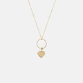 Halsband 18k guld, cirkel och hjärtan - 42+3 cm