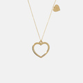Halsband 18k guld, två hjärtan- 42+3 cm