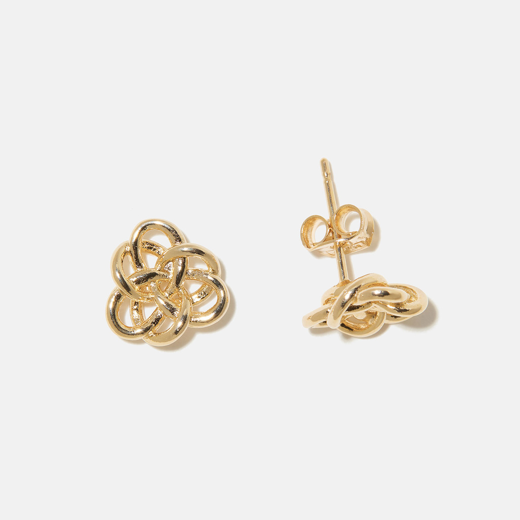 18k guldpläterade örhängen - blommönster