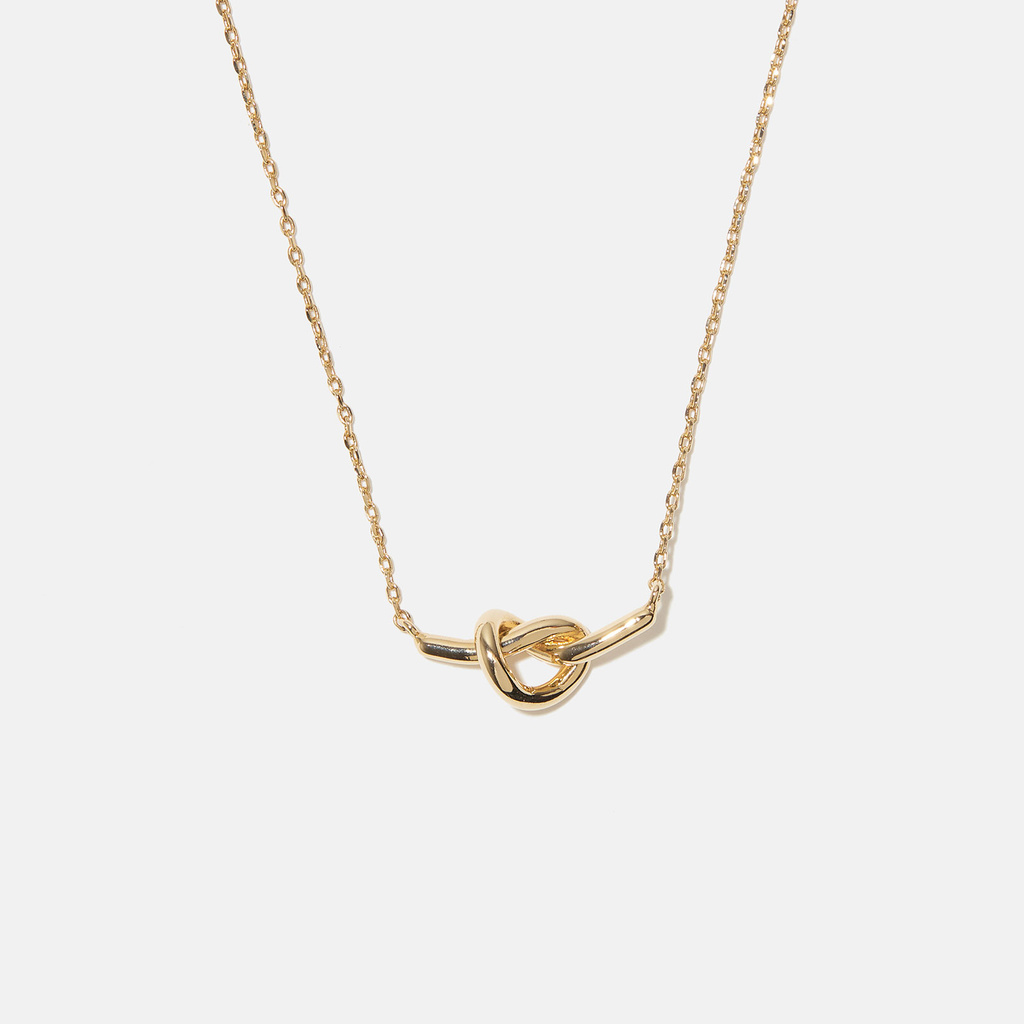 18k guldpläterat halsband med knut - 40+5 cm