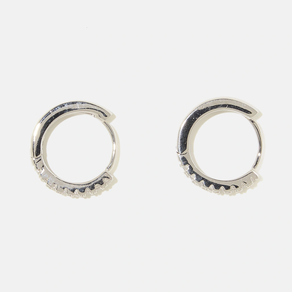 Örhängen äkta silver - glittriga hoops 15 mm