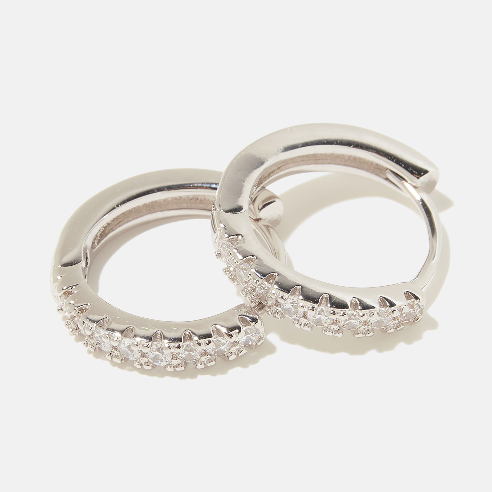 Örhängen äkta silver - glittriga hoops 15 mm