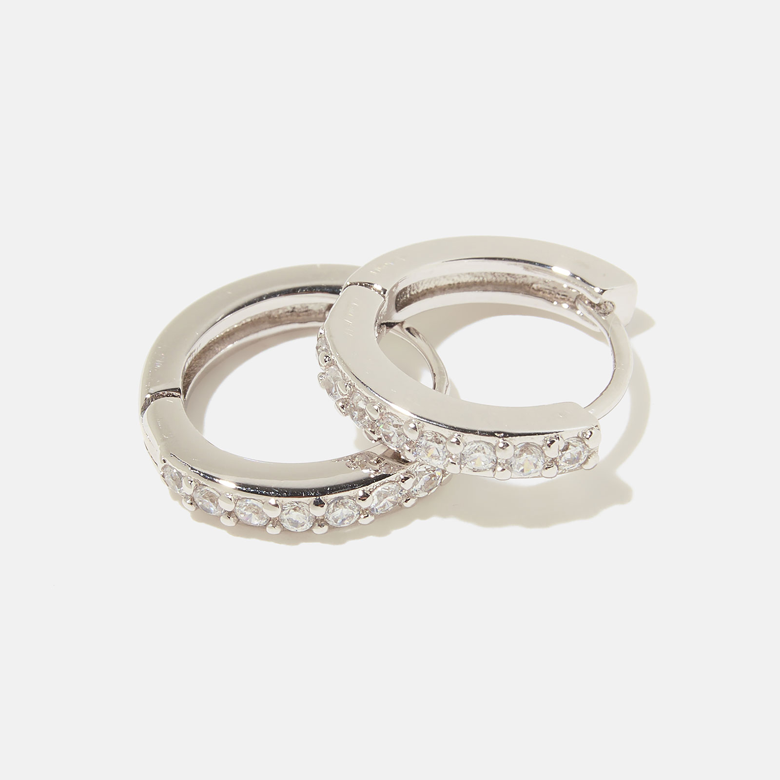 Örhängen äkta silver - glittriga hoops 12 mm