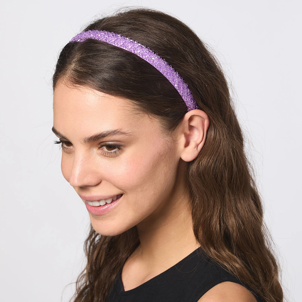 Diadem med ljuslila pärlor