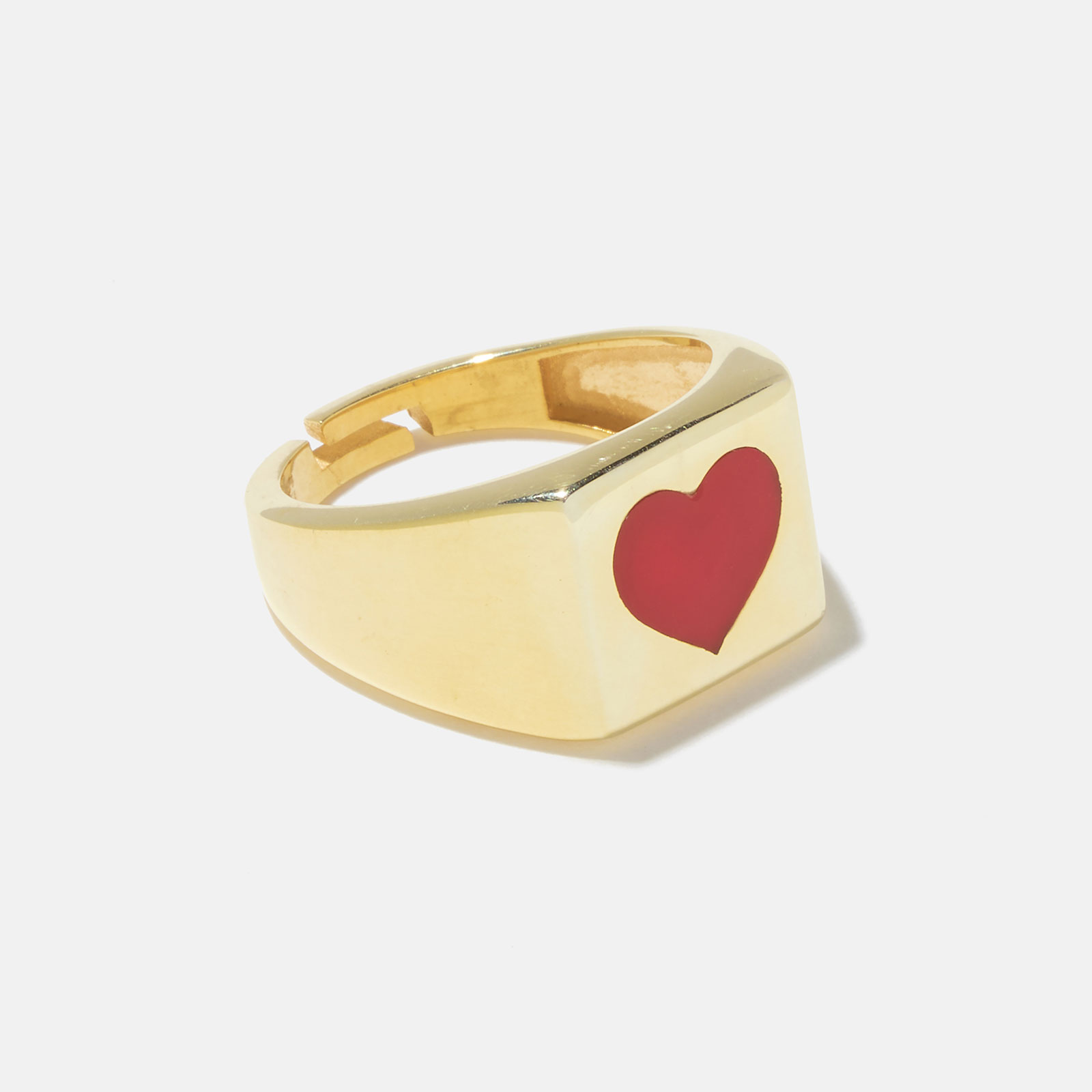 Förgylld ring i äkta silver - klackring dam, hjärta