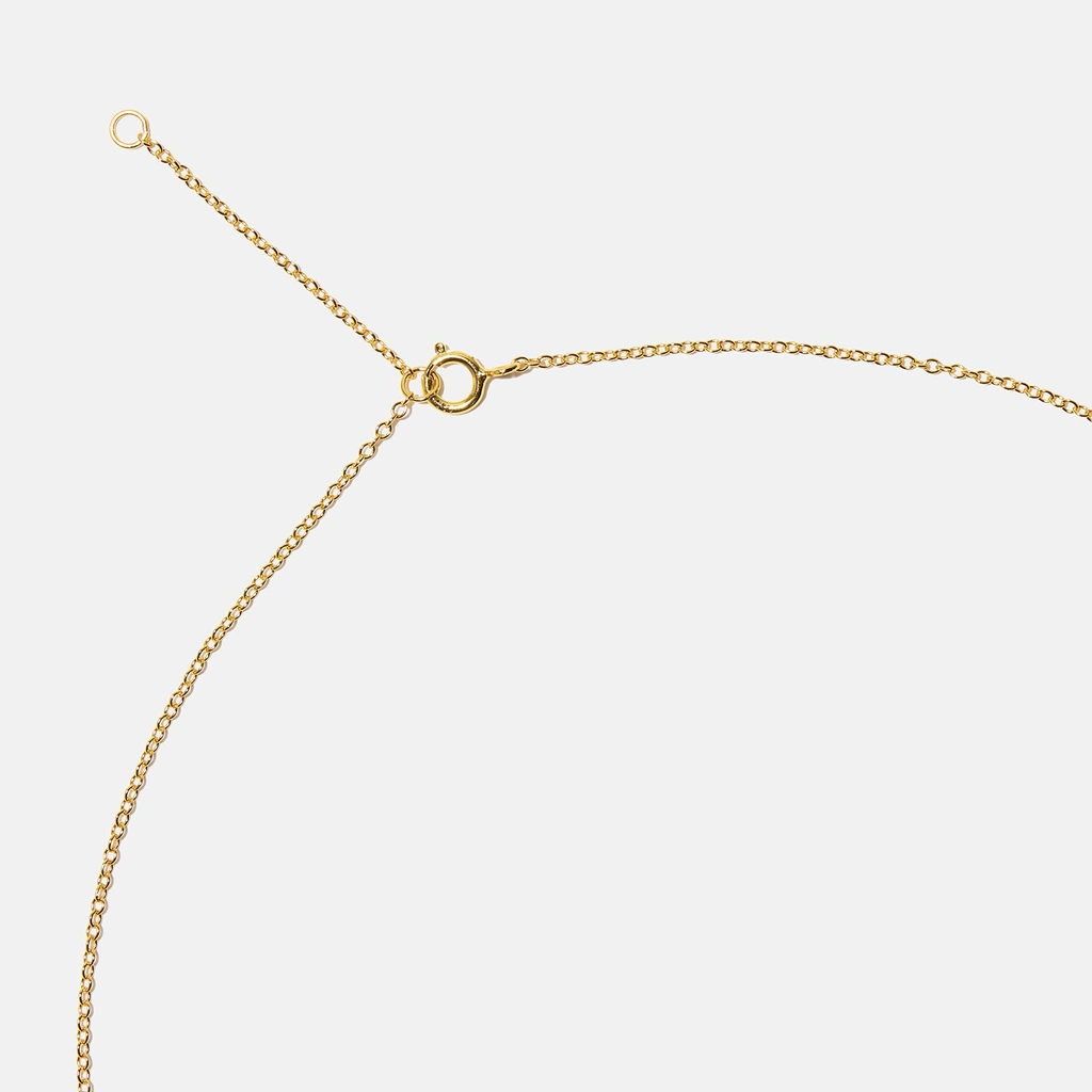 Guldpläterat halsband bokstav U - 42+3 cm