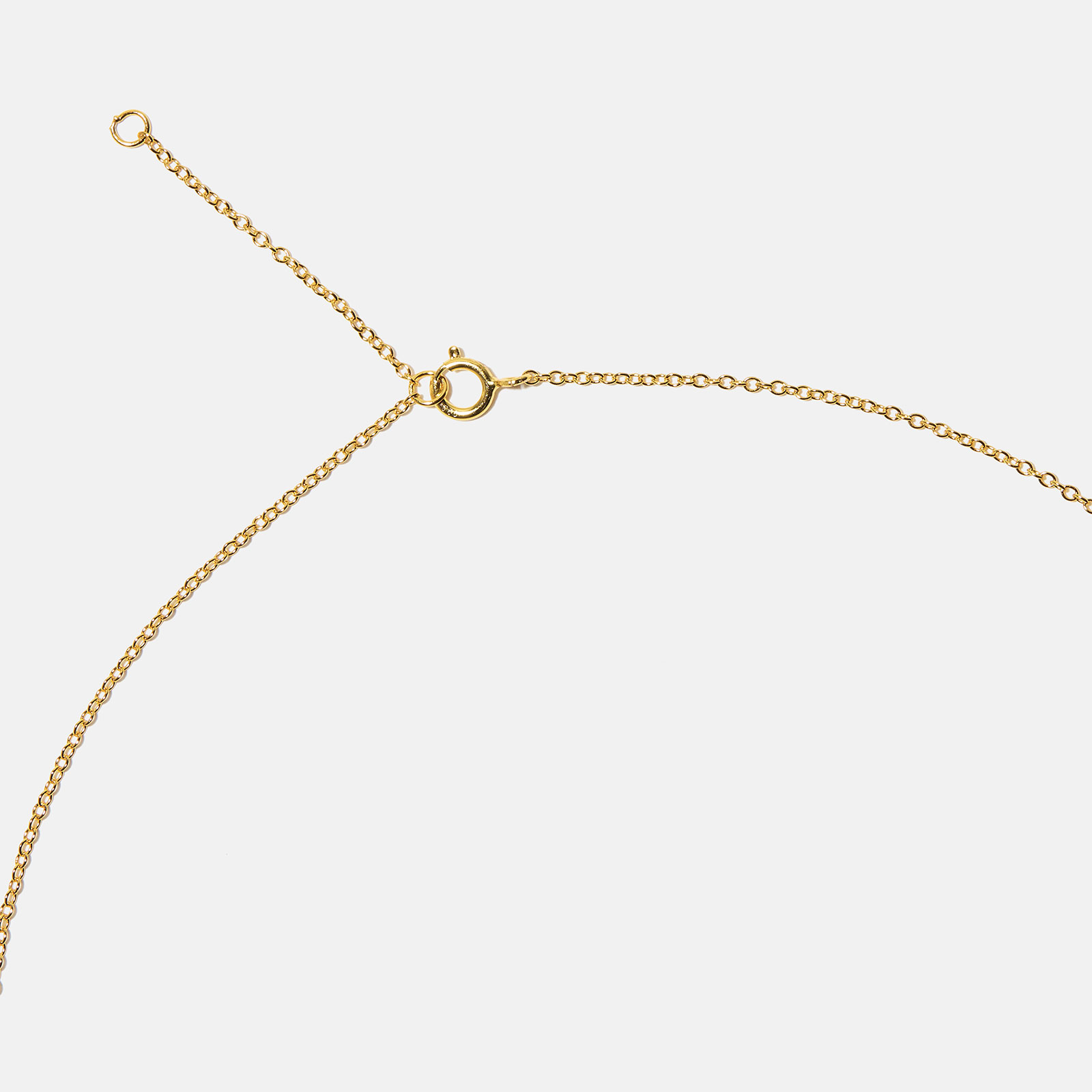 Guldpläterat halsband bokstav W - 42+3 cm