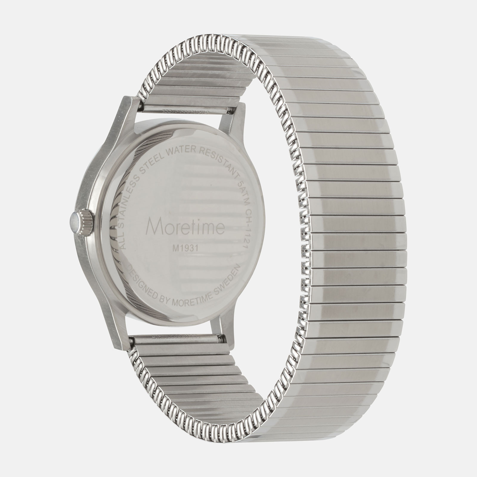 Moretime herrklocka - flexband, silver/vit