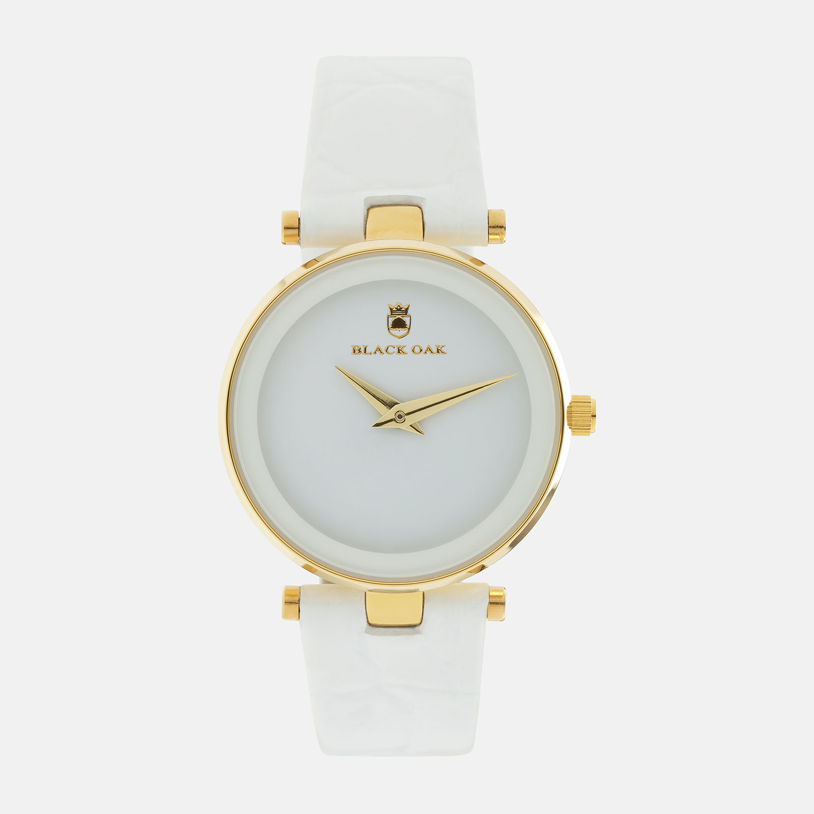 Black Oak Trifolia damklocka - vit/guld, 31 mm