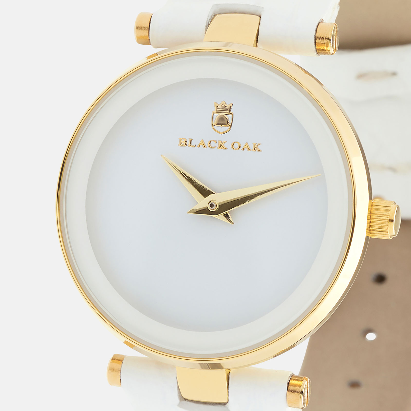 Black Oak Trifolia damklocka - vit/guld, 31 mm