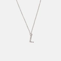 Halsband äkta silver, bokstav L - 42+3 cm