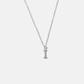 Halsband äkta silver, bokstav I - 42+3 cm