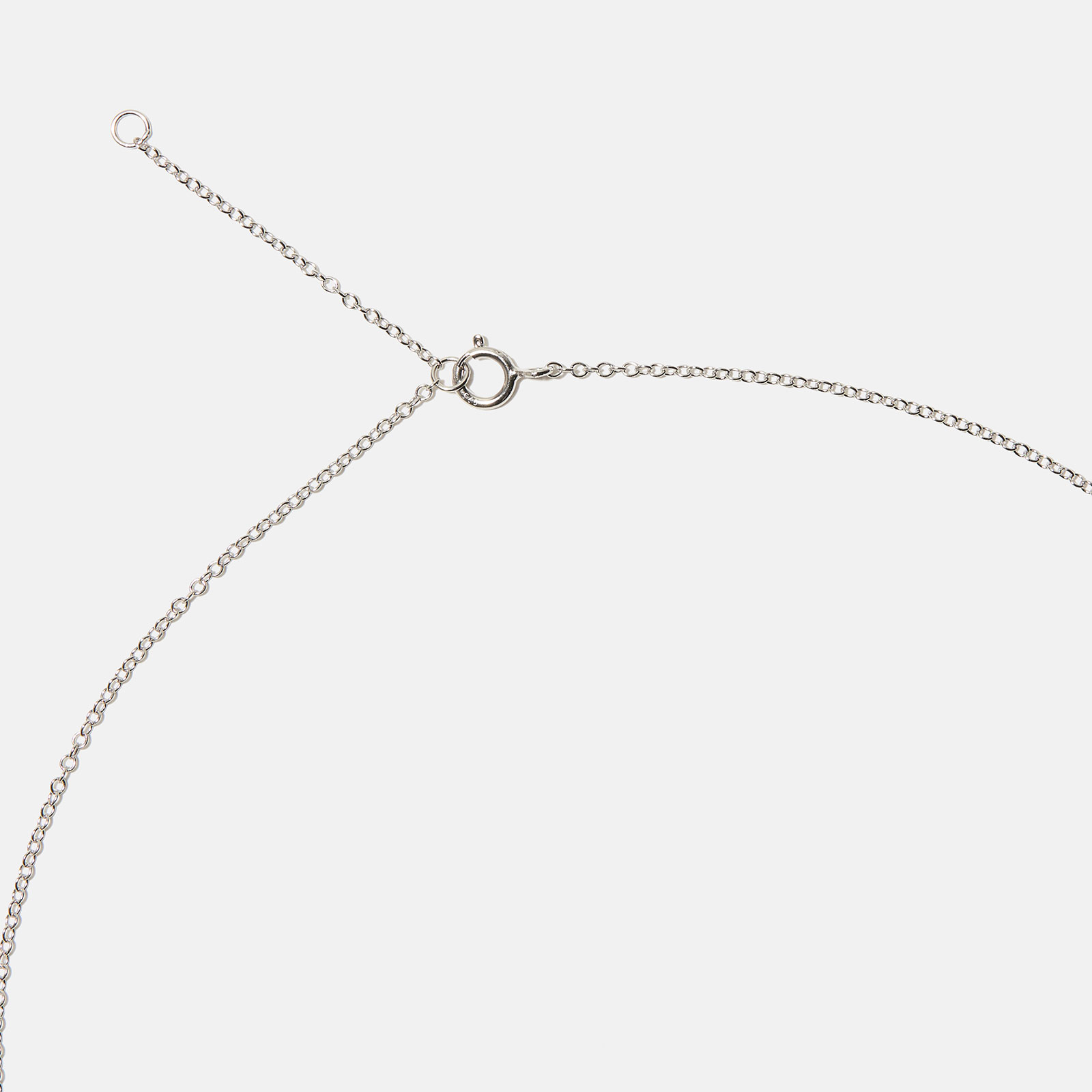 Halsband äkta silver, bokstav H - 42+3 cm