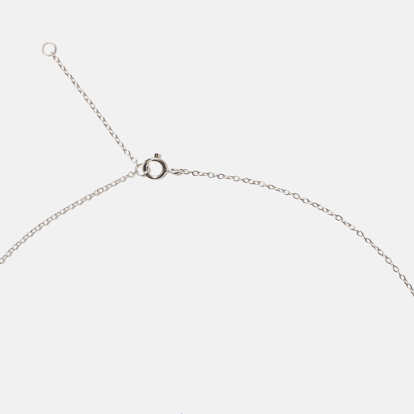 Halsband äkta silver, bokstav E - 42+3 cm