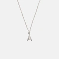 Halsband äkta silver, bokstav A - 42+3 cm