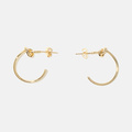 18k guldpläterade örhängen hoops med knut - 25 mm