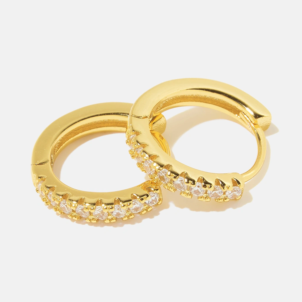 Guldpläterade silverörhängen - hoops 15 mm