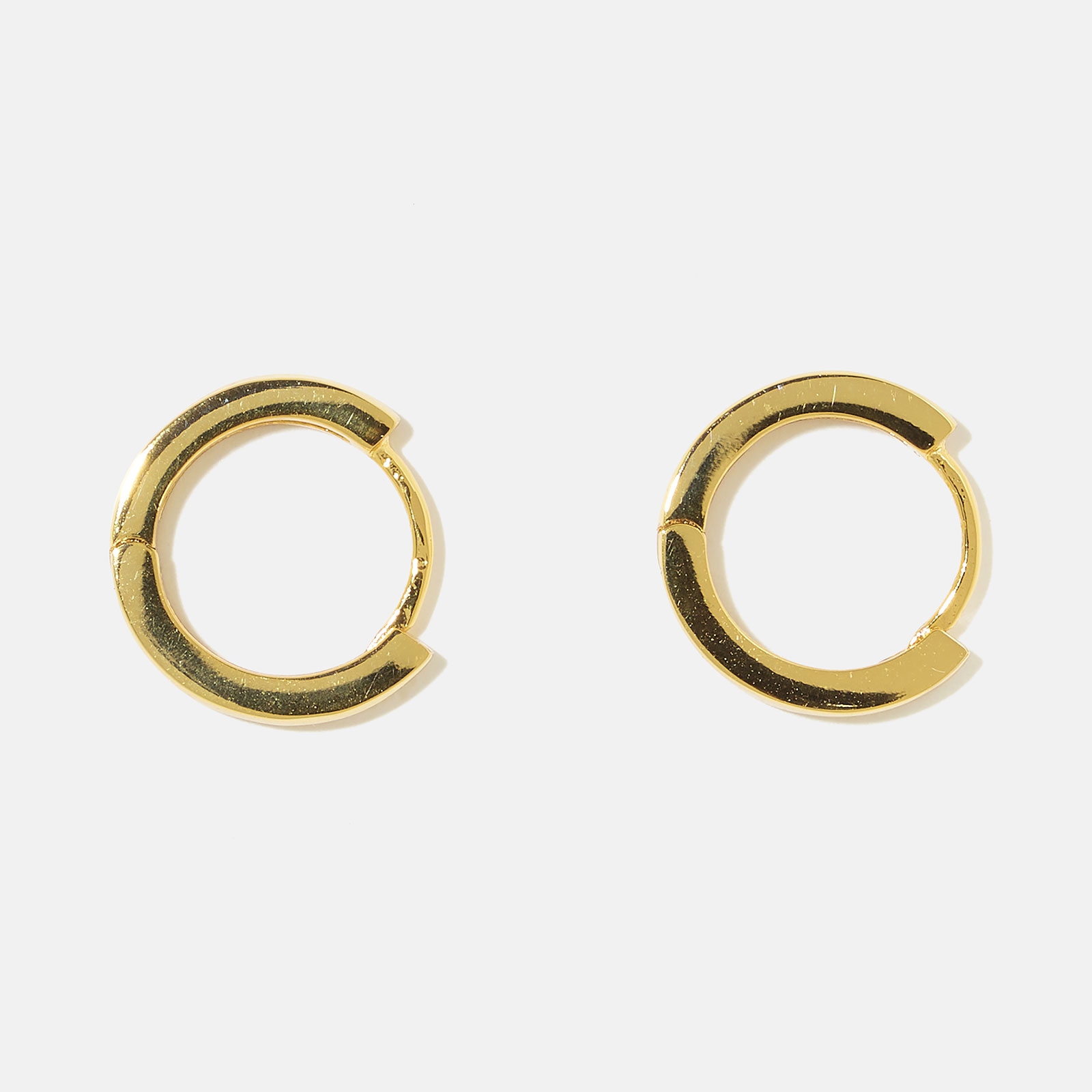 Guldpläterade silverörhängen - släta hoops 15 mm