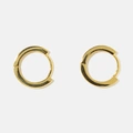 Guldpläterade silverörhängen - släta hoops 15 mm