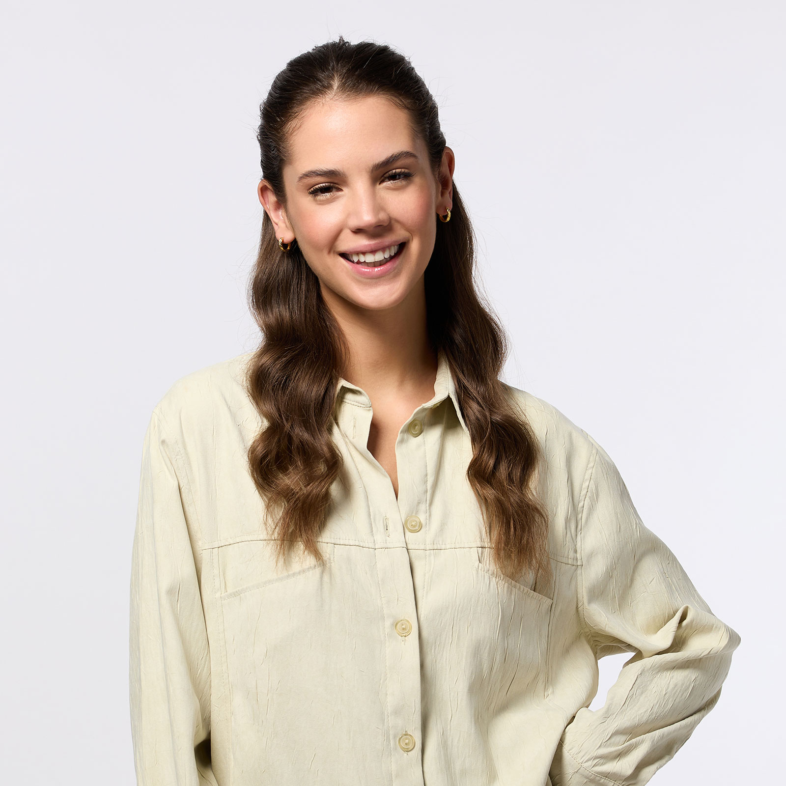 Guldpläterade silverörhängen - mönstrade hoops 15 mm