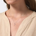 Halsband äkta silver, bokstav Y - 42+3 cm