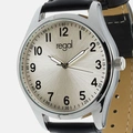 Regal herrklocka -  svart band, silverton, 40mm