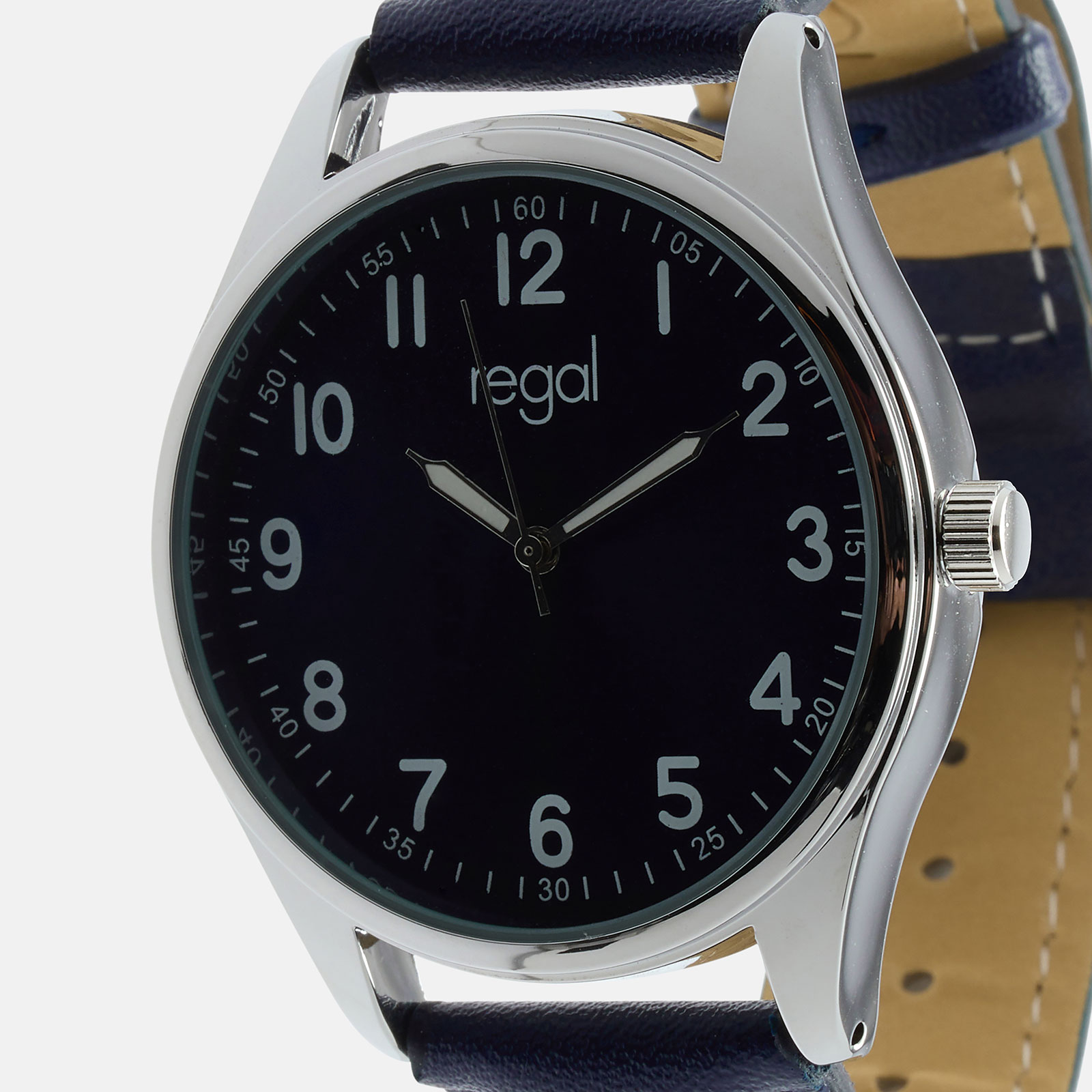 Regal herrklocka -  blå band, silverton/blå, 40mm