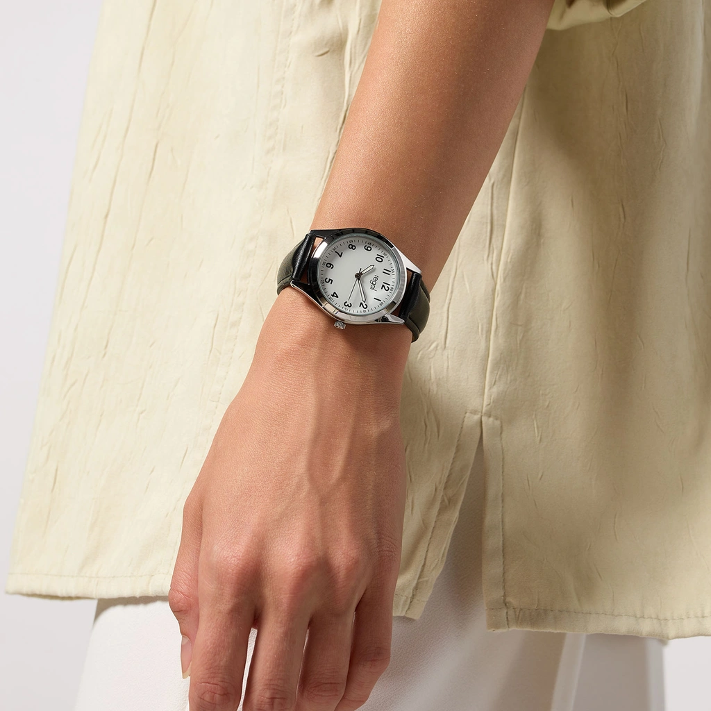 Regal Classic line - svart band, silverton/vit, 36mm