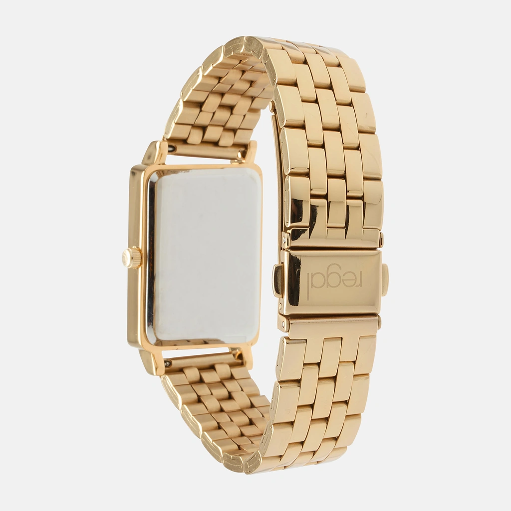 Regal damklocka - rektangulär, guldton, 24x32mm