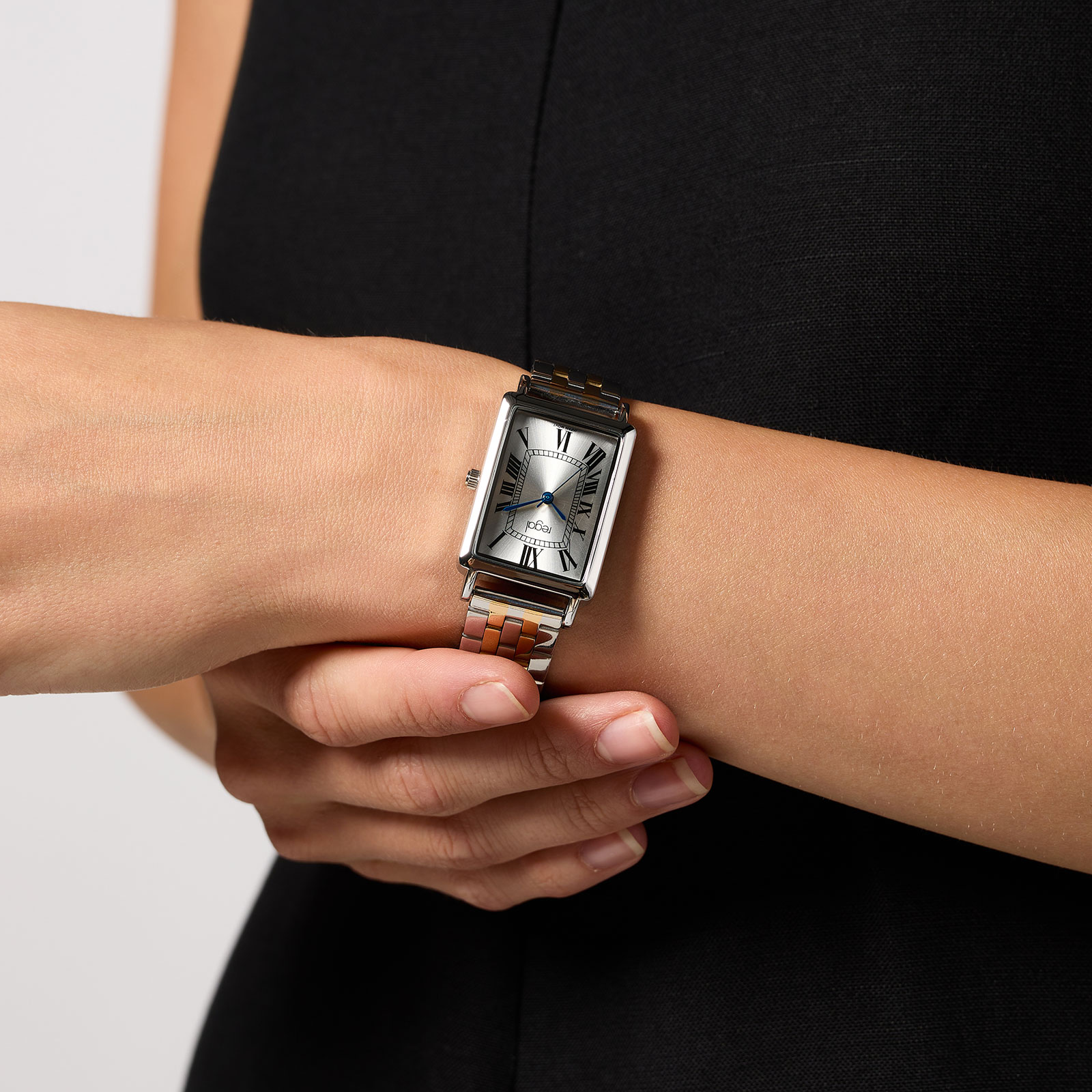 Regal damklocka - rektangulär, bicolor, 24x32mm