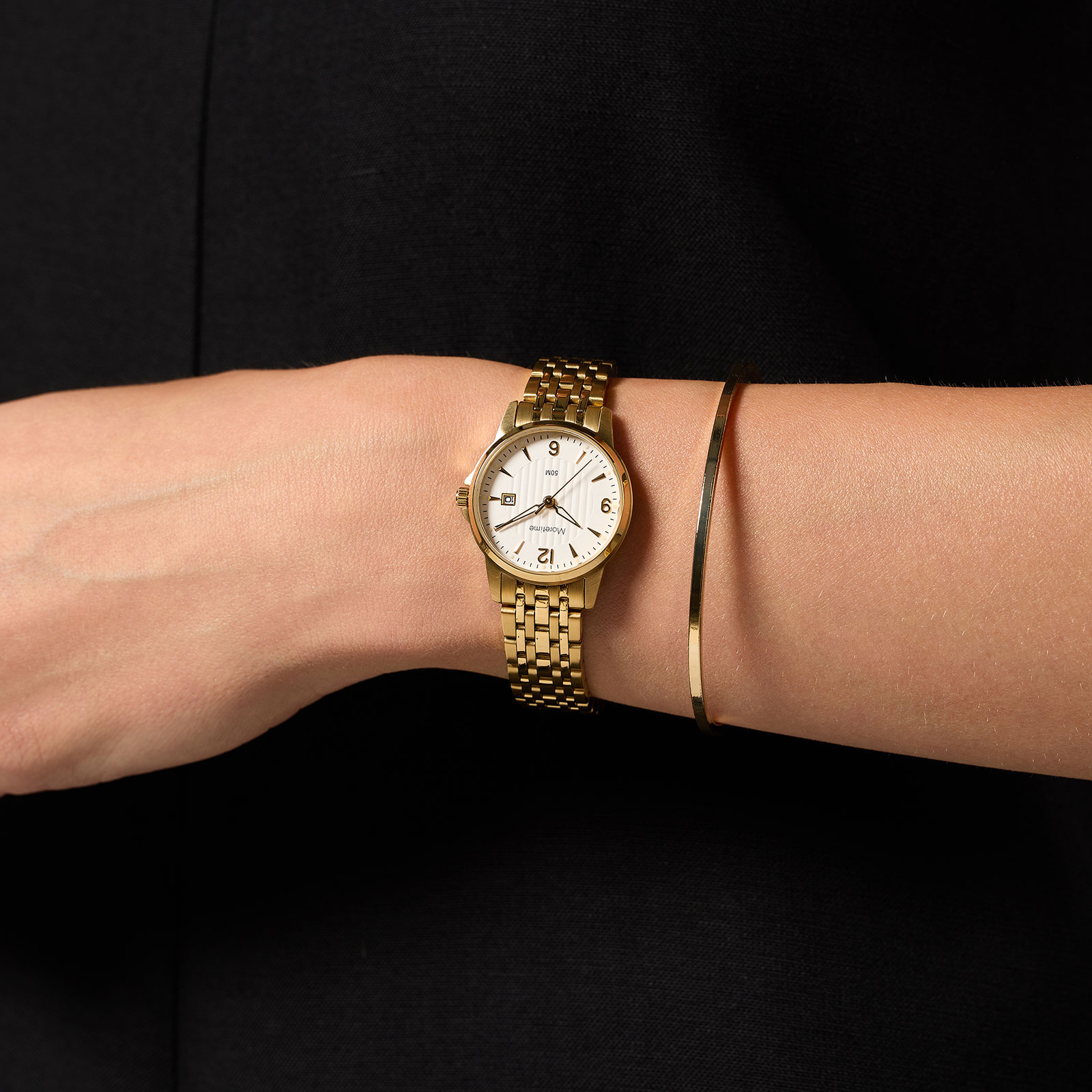 Moretime damklocka - set med armband, guld, 28 mm