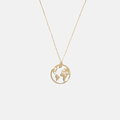 Halsband 18k guld - världskarta 42+3 cm