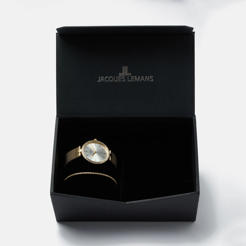 Jacques Lemans Milano - dam, presentset, guldton, 34mm