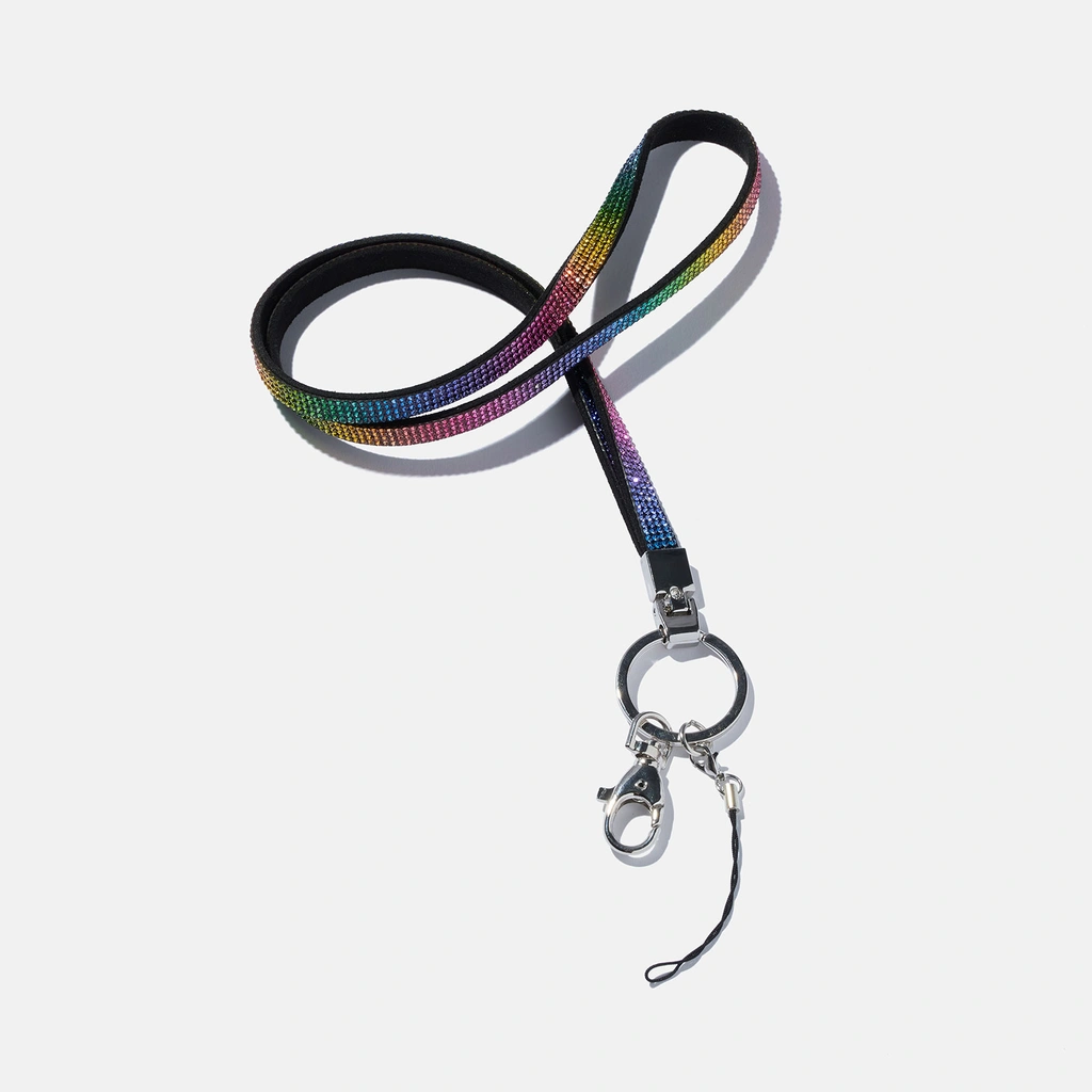 Nyckelring , regnbågsglitter