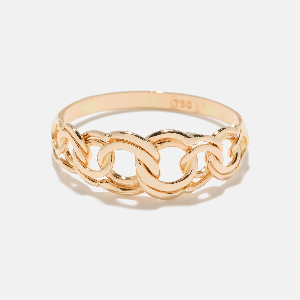 Ring 18k guld, docerad Bismarck, 19