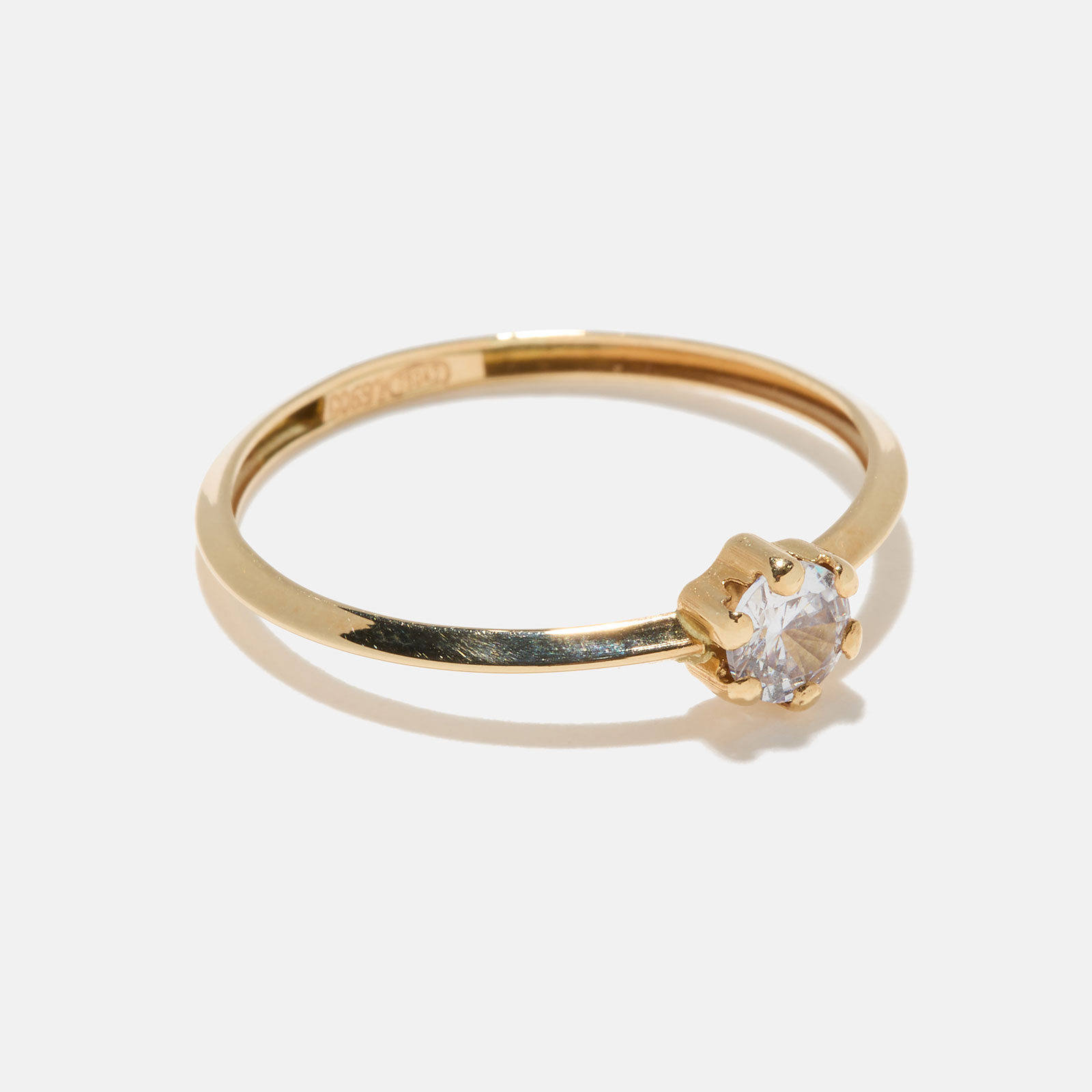 Ring 18k guld, solitärring Kubisk Zirkonia