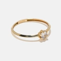 Ring 18k guld, solitärring Kubisk Zirkonia, 19.5mm