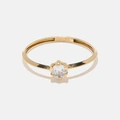 Ring 18k guld, solitärring Kubisk Zirkonia, 19.5mm