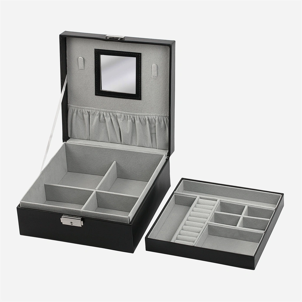 Svart smyckeskrin - kvadratiskt