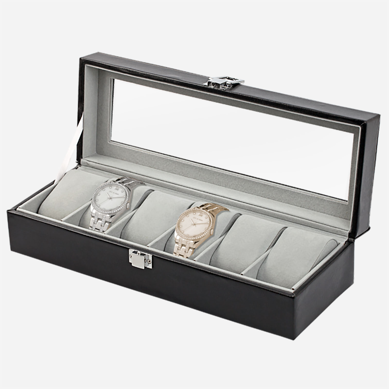 Svart klocklåda för 6 klockor