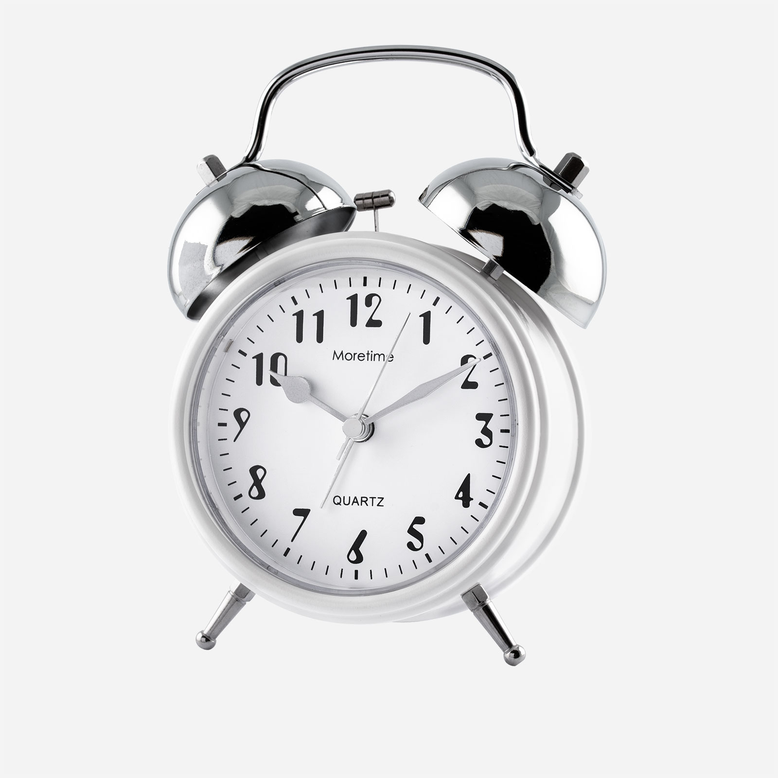 Väckarklocka - rund vit