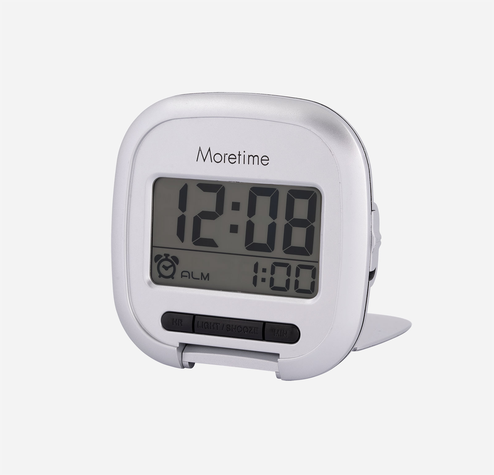 Väckarklocka - silverfärgat reseväckarur