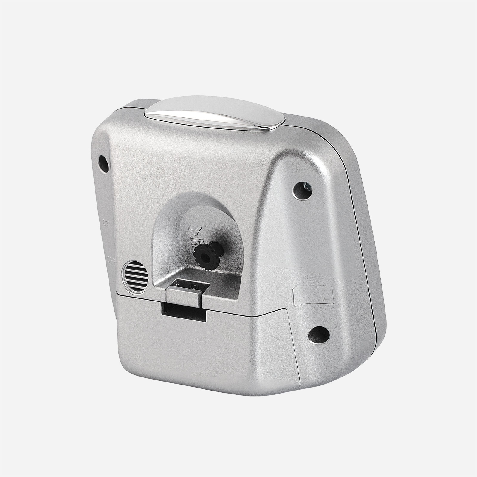 Väckarklocka - fyrkantig silver, 9 cm