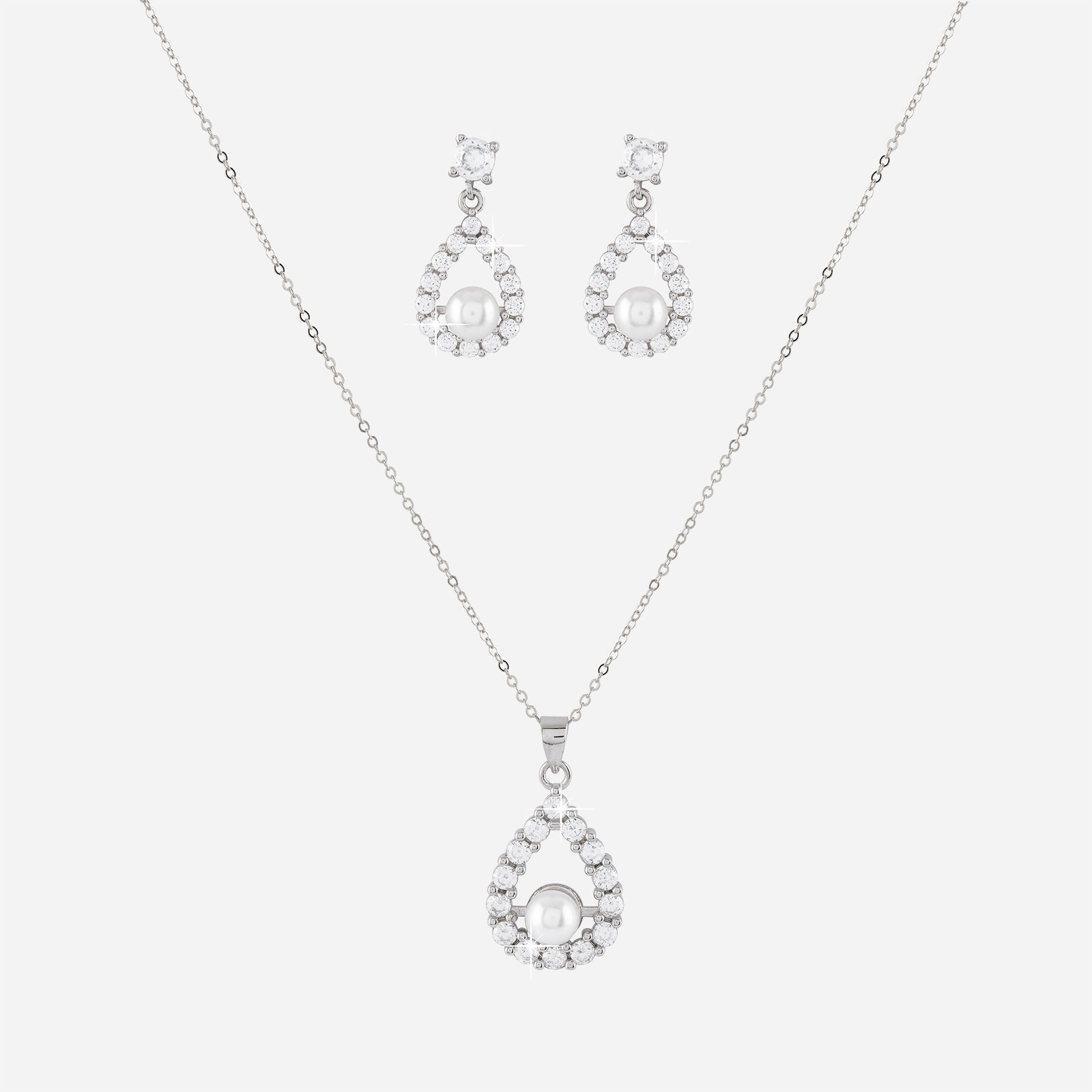 Smyckeset i äkta silver - pärlor & stenar